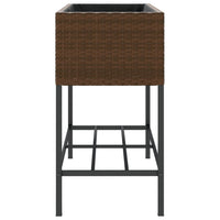 Thumbnail for Hochbeete mit Ablage 2 Stk. Braun 90x40x75 cm Poly Rattan