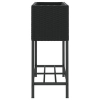 Thumbnail for Hochbeete mit Ablage 2 Stk. Schwarz 70x28x70 cm Poly Rattan