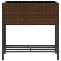 Thumbnail for Hochbeete mit Ablage 2 Stk. Braun 70x28x70 cm Poly Rattan