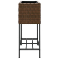 Thumbnail for Hochbeete mit Ablage 2 Stk. Braun 70x28x70 cm Poly Rattan