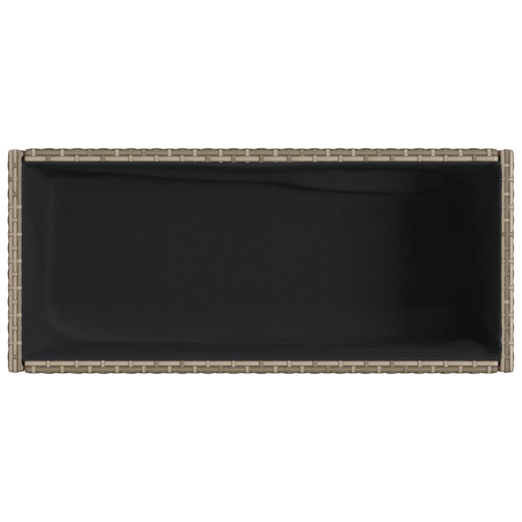 Hochbeete mit Ablage 2 Stk. Grau 70x28x70 cm Poly Rattan