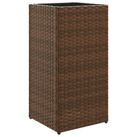 Thumbnail for Pflanzkübel 2 Stk. Braun 30x30x60 cm Poly Rattan
