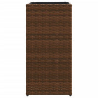 Thumbnail for Pflanzkübel 2 Stk. Braun 30x30x60 cm Poly Rattan