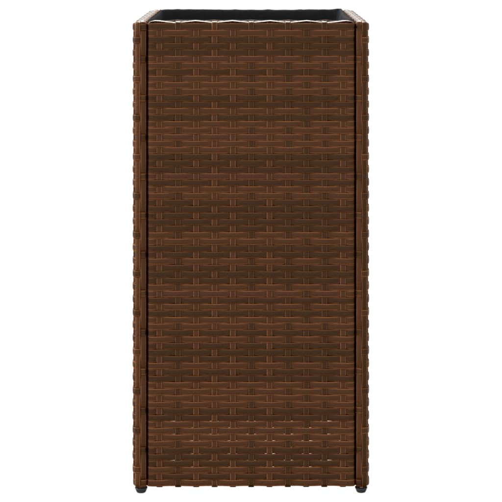 Pflanzkübel 2 Stk. Braun 30x30x60 cm Poly Rattan