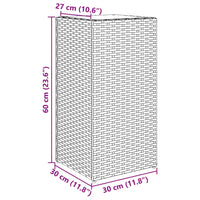 Thumbnail for Pflanzkübel 2 Stk. Braun 30x30x60 cm Poly Rattan