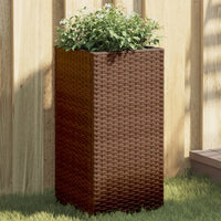 Thumbnail for Pflanzkübel 2 Stk. Braun 30x30x60 cm Poly Rattan
