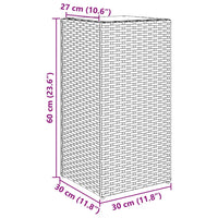 Thumbnail for Pflanzkübel 2 Stk. Grau 30x30x60 cm Poly Rattan