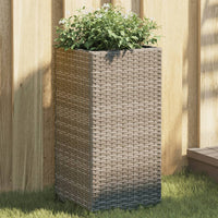 Thumbnail for Pflanzkübel 2 Stk. Grau 30x30x60 cm Poly Rattan