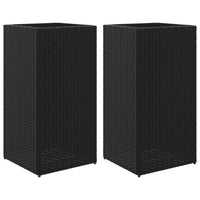 Thumbnail for Pflanzkübel 2 Stk. Schwarz 40x40x80 cm Poly Rattan
