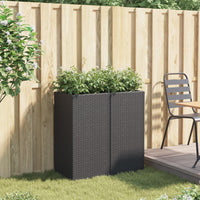 Thumbnail for Pflanzkübel 2 Stk. Schwarz 40x40x80 cm Poly Rattan