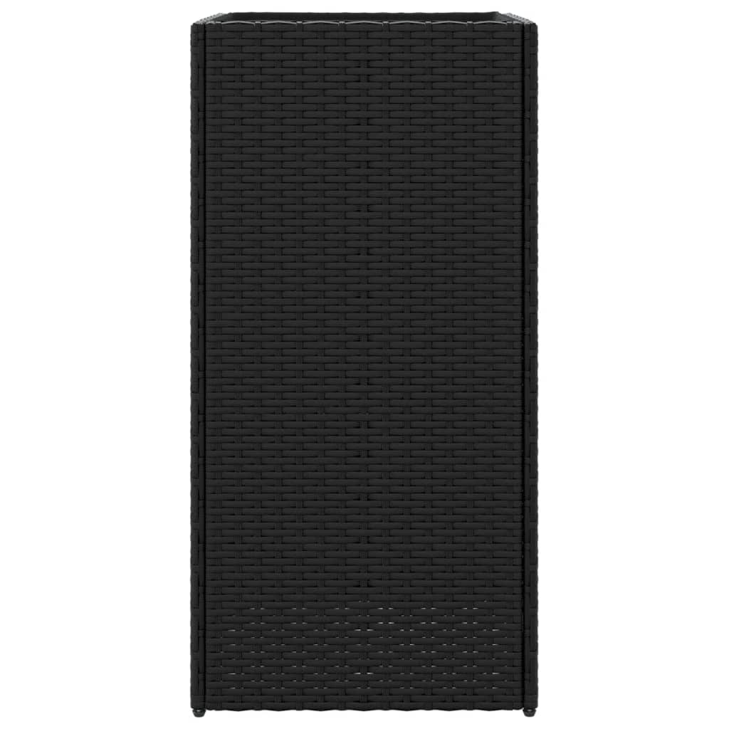 Pflanzkübel 2 Stk. Schwarz 40x40x80 cm Poly Rattan