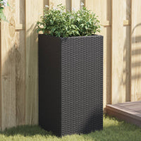 Thumbnail for Pflanzkübel 2 Stk. Schwarz 40x40x80 cm Poly Rattan