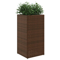 Thumbnail for Pflanzkübel 2 Stk. Braun 40x40x80 cm Poly Rattan