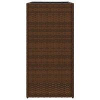 Thumbnail for Pflanzkübel 2 Stk. Braun 40x40x80 cm Poly Rattan