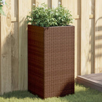 Thumbnail for Pflanzkübel 2 Stk. Braun 40x40x80 cm Poly Rattan