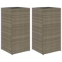 Thumbnail for Pflanzkübel 2 Stk. Grau 40x40x80 cm Poly Rattan