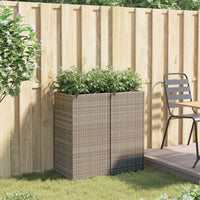 Thumbnail for Pflanzkübel 2 Stk. Grau 40x40x80 cm Poly Rattan