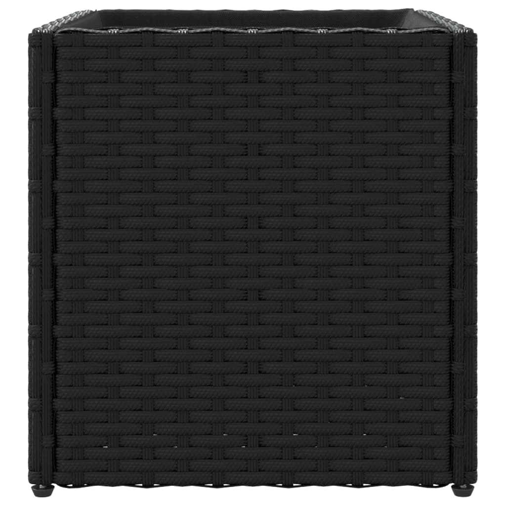 Pflanzkübel 2 Stk. Schwarz 36x30x32 cm Poly Rattan