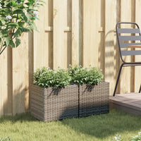 Thumbnail for Pflanzkübel 2 Stk. Grau 36x30x32 cm Poly Rattan