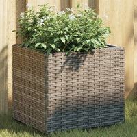 Thumbnail for Pflanzkübel 2 Stk. Grau 36x30x32 cm Poly Rattan
