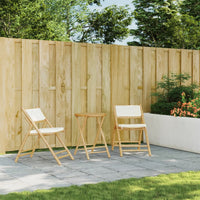 Thumbnail for Bistrostühle 2 Stk. Klappbar mit Cremeweißen Kissen Bambus