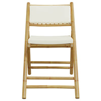 Thumbnail for 3-tlg. Bistro-Set Klappbar mit Cremeweißen Kissen Bambus