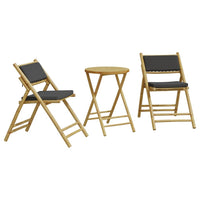Thumbnail for 3-tlg. Bistro-Set Klappbar mit Dunkelgrauen Kissen Bambus