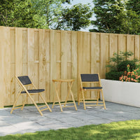 Thumbnail for 3-tlg. Bistro-Set Klappbar mit Dunkelgrauen Kissen Bambus