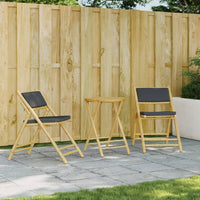 Thumbnail for 3-tlg. Bistro-Set Klappbar mit Dunkelgrauen Kissen Bambus