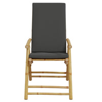 Thumbnail for Bistrostühle 2 Stk. Klappbar mit Dunkelgrauen Kissen Bambus