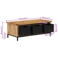 Thumbnail for Couchtisch mit Schubladen 110x50x40 cm Massivholz Mango