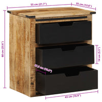 Thumbnail for Sideboard mit 3 Schubladen 55x35x60 cm Massivholz Mango