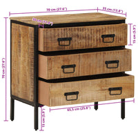 Thumbnail for Sideboard 70x35x70 cm Massives Raues Mangoholz