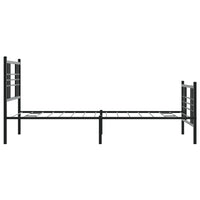 Thumbnail for Bettgestell mit Kopf- und Fußteil Metall Schwarz 100x190 cm