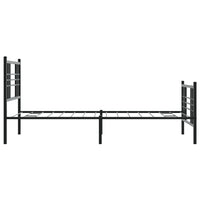 Thumbnail for Bettgestell mit Kopf- und Fußteil Metall Schwarz 107x203 cm