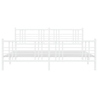 Thumbnail for Bettgestell mit Kopf- und Fußteil Metall Weiß 200x200 cm