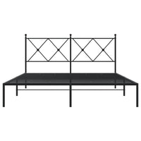 Thumbnail for Bettgestell mit Kopfteil Metall Schwarz 150x200 cm