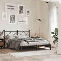 Thumbnail for Bettgestell mit Kopfteil Metall Schwarz 150x200 cm