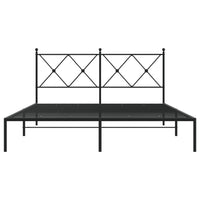 Thumbnail for Bettgestell mit Kopfteil Metall Schwarz 160x200 cm