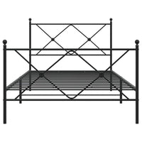 Thumbnail for Bettgestell mit Kopf- und Fußteil Metall Schwarz 107x203 cm