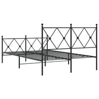 Thumbnail for Bettgestell mit Kopf- und Fußteil Metall Schwarz 120x200 cm