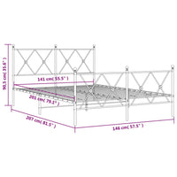 Thumbnail for Bettgestell mit Kopf- und Fußteil Metall Schwarz 140x200 cm