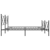 Thumbnail for Bettgestell mit Kopf- und Fußteil Metall Schwarz 193x203 cm