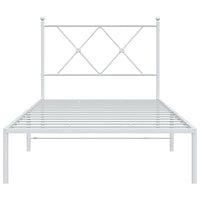 Thumbnail for Bettgestell mit Kopfteil Metall Weiß 90x200 cm