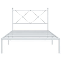 Thumbnail for Bettgestell mit Kopfteil Metall Weiß 100x190 cm