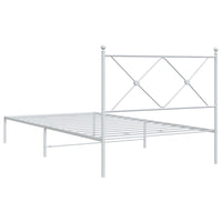 Thumbnail for Bettgestell mit Kopfteil Metall Weiß 100x190 cm