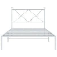 Thumbnail for Bettgestell mit Kopfteil Metall Weiß 100x200 cm