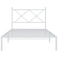 Thumbnail for Bettgestell mit Kopfteil Metall Weiß 107x203 cm