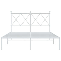 Thumbnail for Bettgestell mit Kopfteil Metall Weiß 120x190 cm