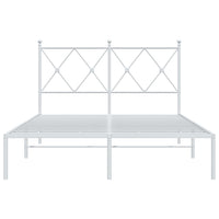 Thumbnail for Bettgestell mit Kopfteil Metall Weiß 120x200 cm